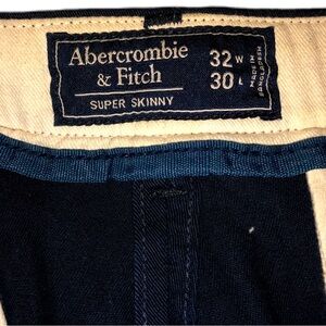 Abercrombie & Fitch Super Skinny Chino Pants Mens 32x30 Navy Blue
